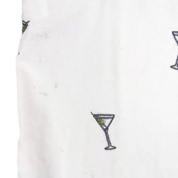 Tommy Bahama Men's Bermuda Shorts White Grey Martini Embroidered Cotton Blend - Picture 11 of 12